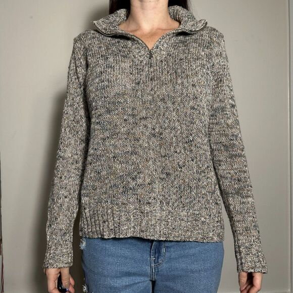 Liz Claiborne Heathered Gray Zip Up Sweater Size XL - Picture 1 of 3